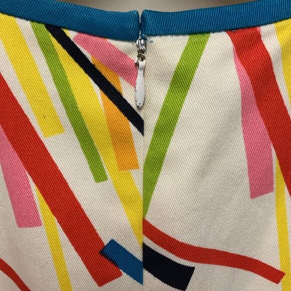 David Meister White Matchstick Print Cotton Sleeveless Sheath Dress Size 2 - Picture 8 of 11